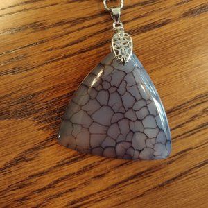 Handmade byzantine necklace with natural stone pendent